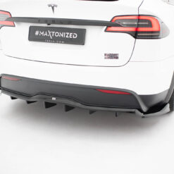 Rear Splitter (with vertical bars) V.2 Tesla Model X Mk1 Facelift