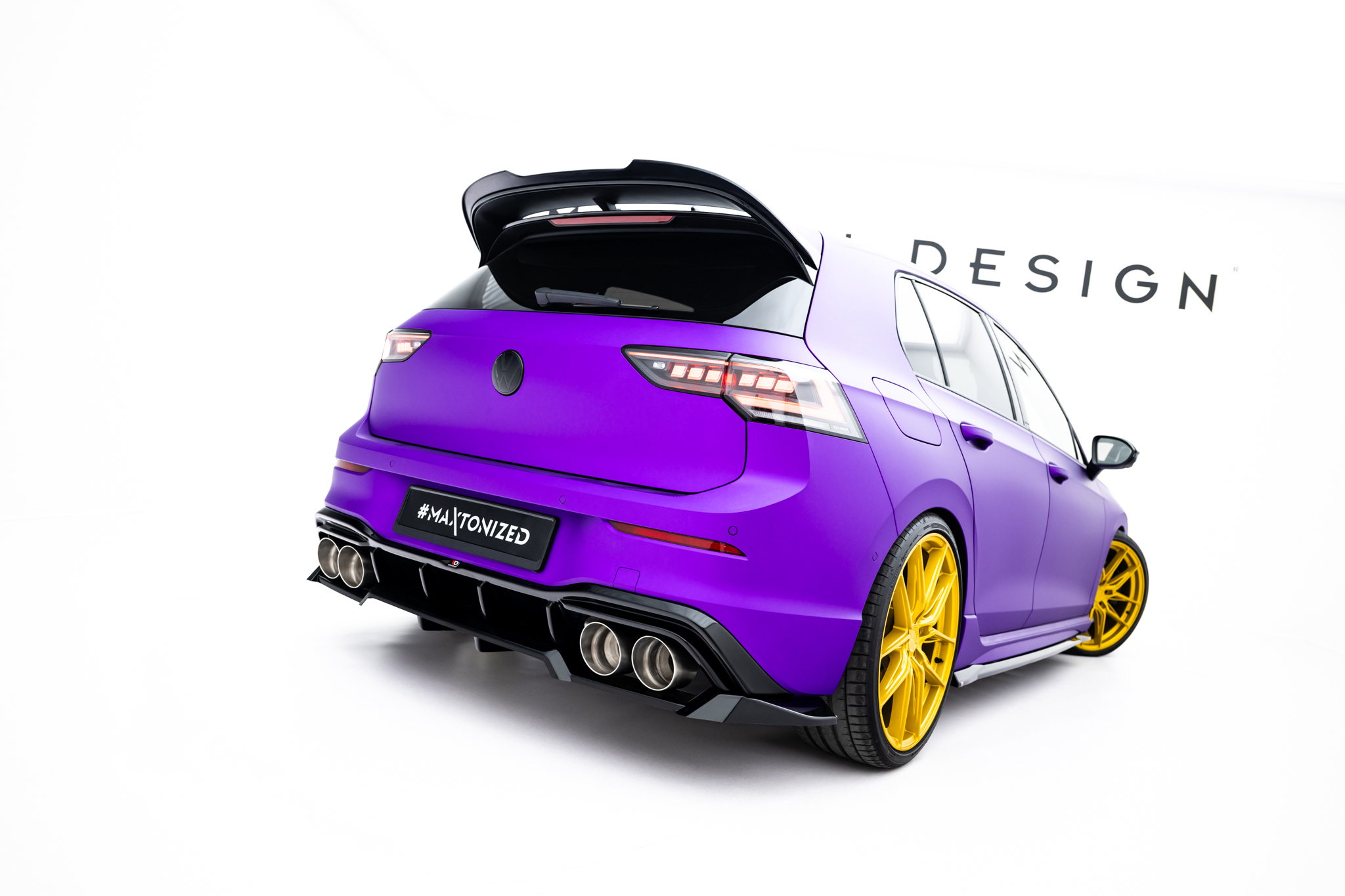 Rear Splitter (with vertical bars) V.2 Volkswagen Golf R Hatchback Mk8 / Mk8 Facelift