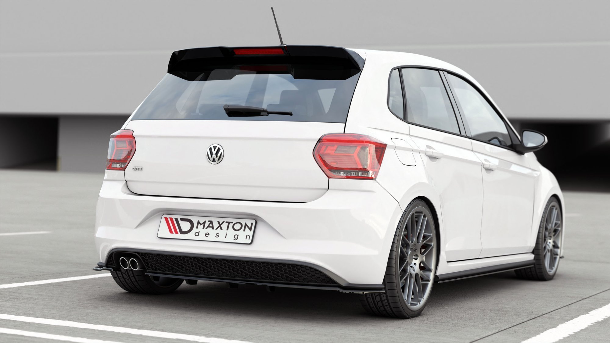 Rear Splitter (with vertical bars) Volkswagen Polo GTI / R-line Mk6 - Image 4