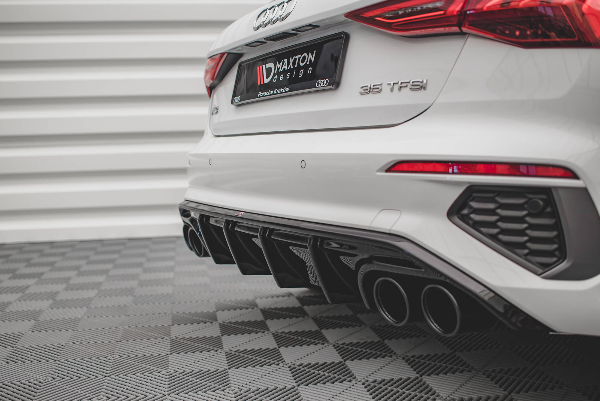 Rear Valance + Exhaust Ends Imitation Audi A3 S-Line Sportback 8Y - Image 3