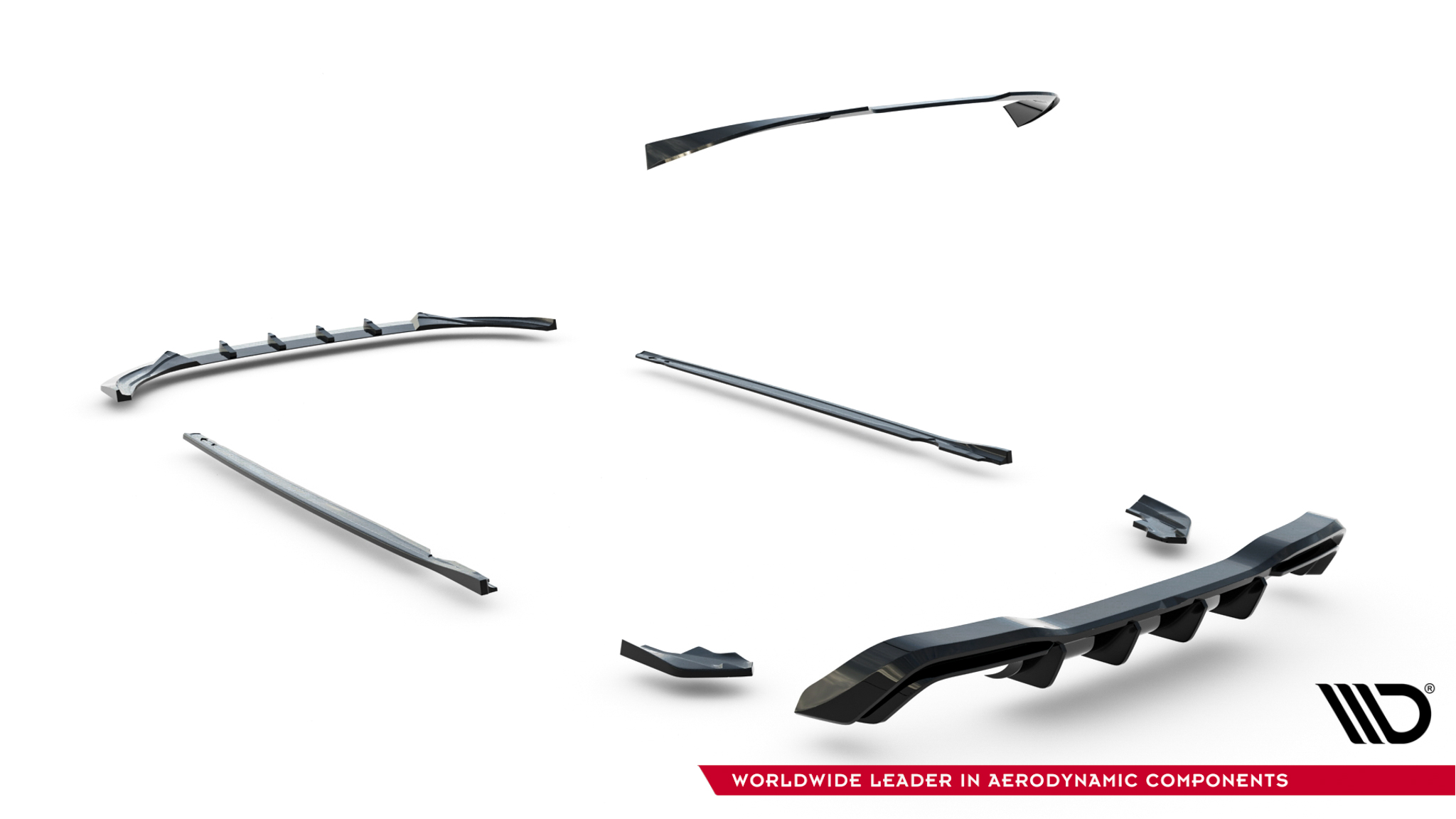 Set of Splitters V.5 Volkswagen Golf R Hatchback Mk8 Facelift - Image 15