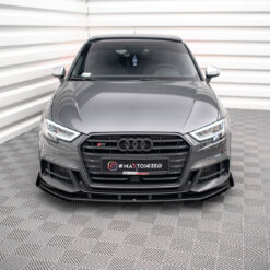 Alternative view of Street Pro Front Splitter V.1 + Flaps Audi S3 / A3 S-Line Sportback 8V Facelift