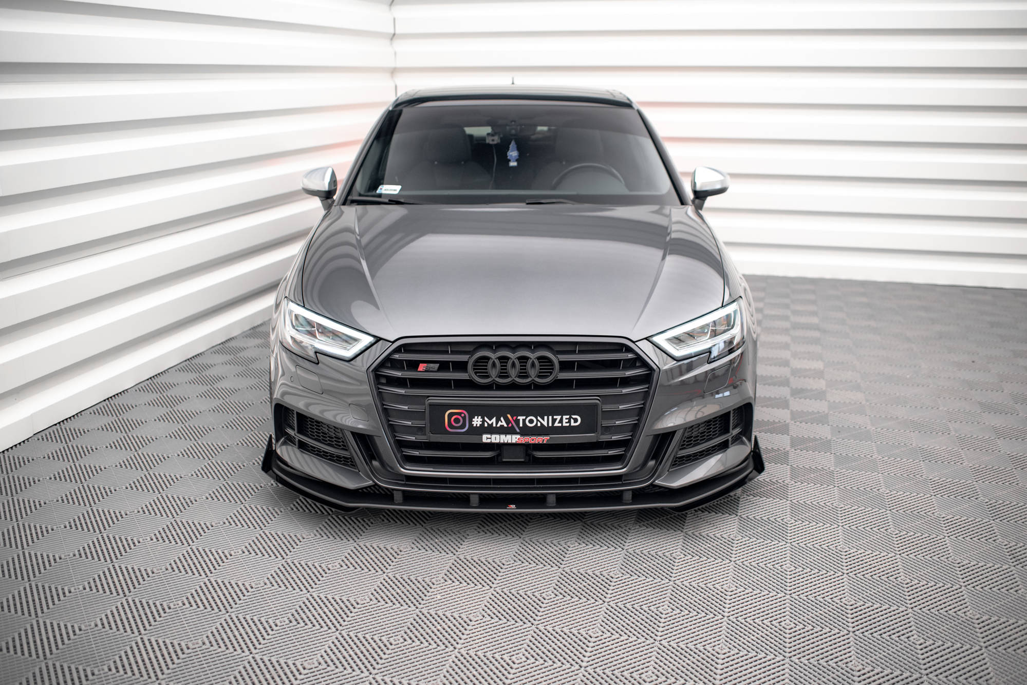 Street Pro Front Splitter V.1 + Flaps Audi S3 / A3 S-Line Sportback 8V Facelift - Image 2