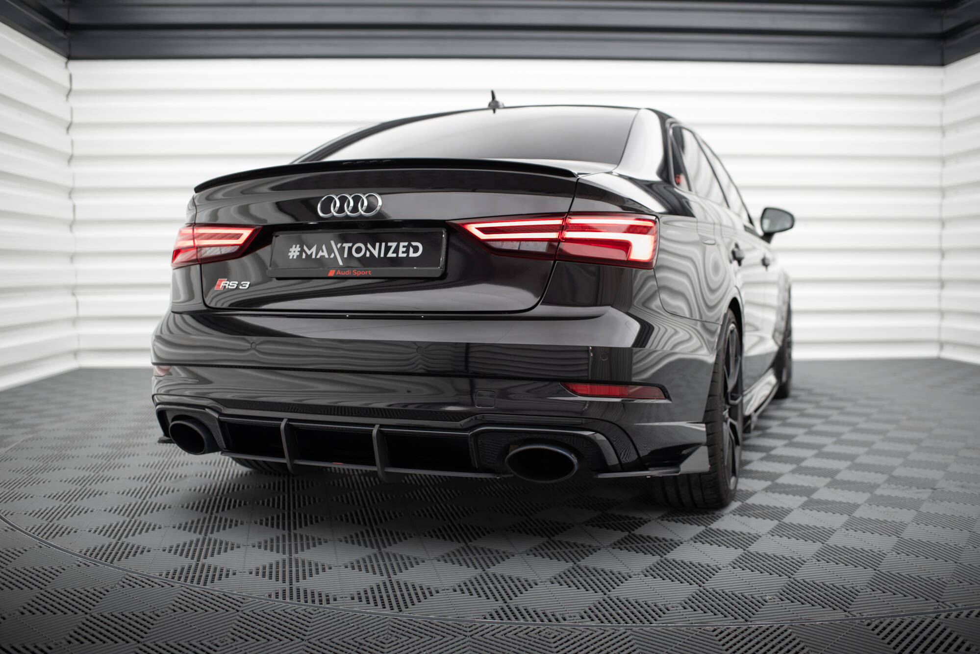 Street Pro Rear Side Splitters + Flaps Audi RS3 Sedan 8V Facelift - Image 2