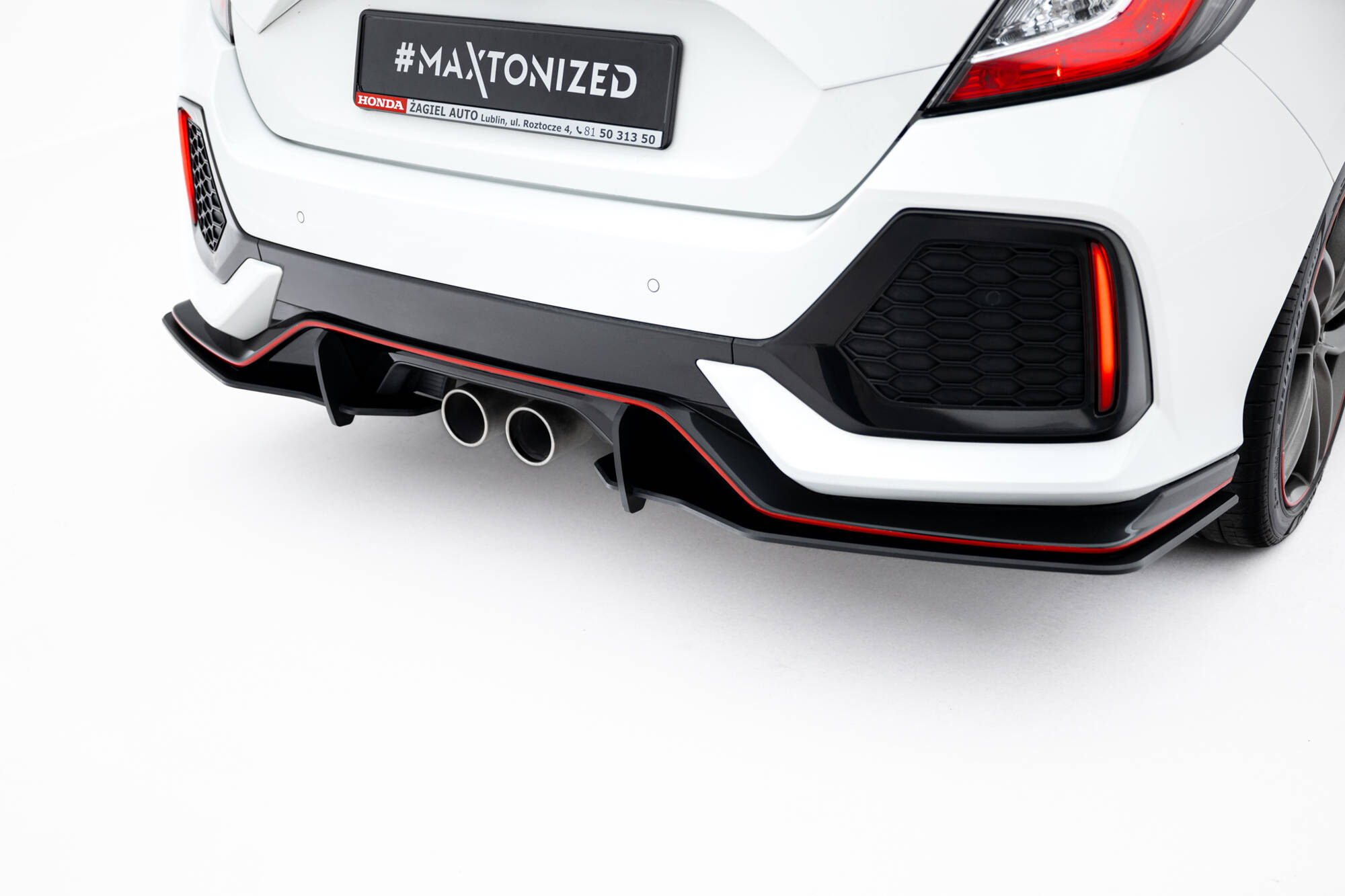 Street Pro Rear Side Splitters Honda Civic Sport Mk 10 - Image 2