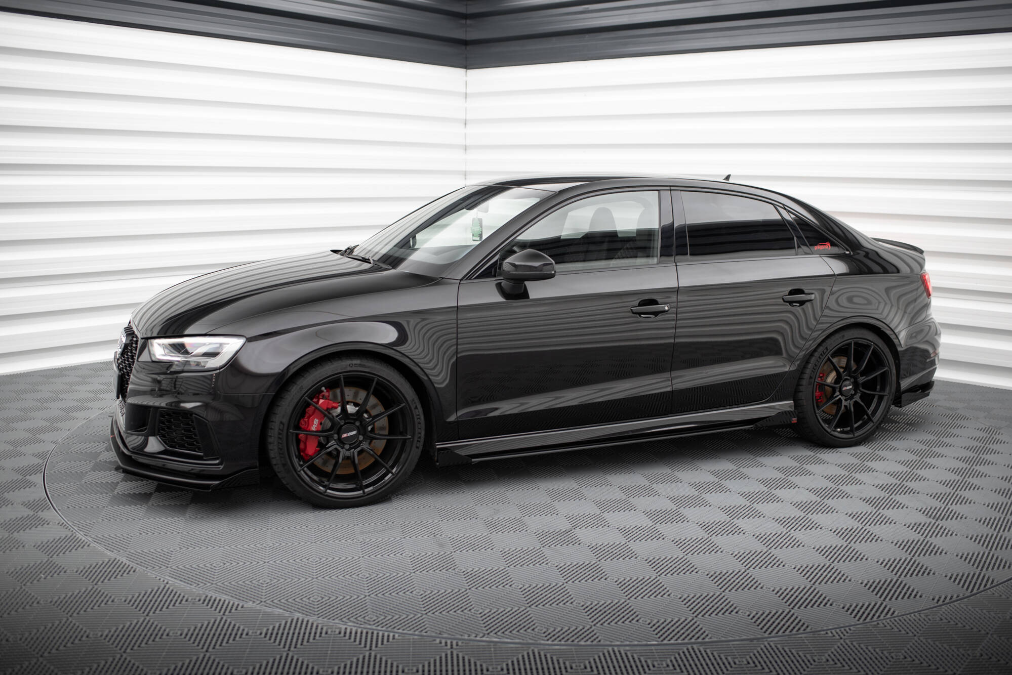 Street Pro Side Skirts Diffusers V.1 + Flaps Audi RS3 Sedan 8V Facelift - Image 2