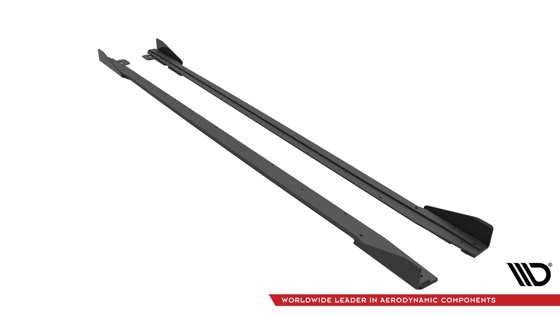 Street Pro Side Skirts Diffusers V.1 + Flaps Ford Mustang GT Mk6 Facelift - Image 4
