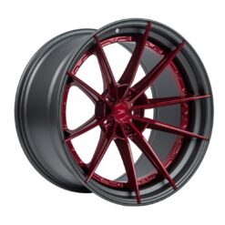 ZP.MODULAR 1 20x11 ET40 5x120 - SUPER DEEP CONCAVE - Blood Red Center / Matte Gunmetal Lip