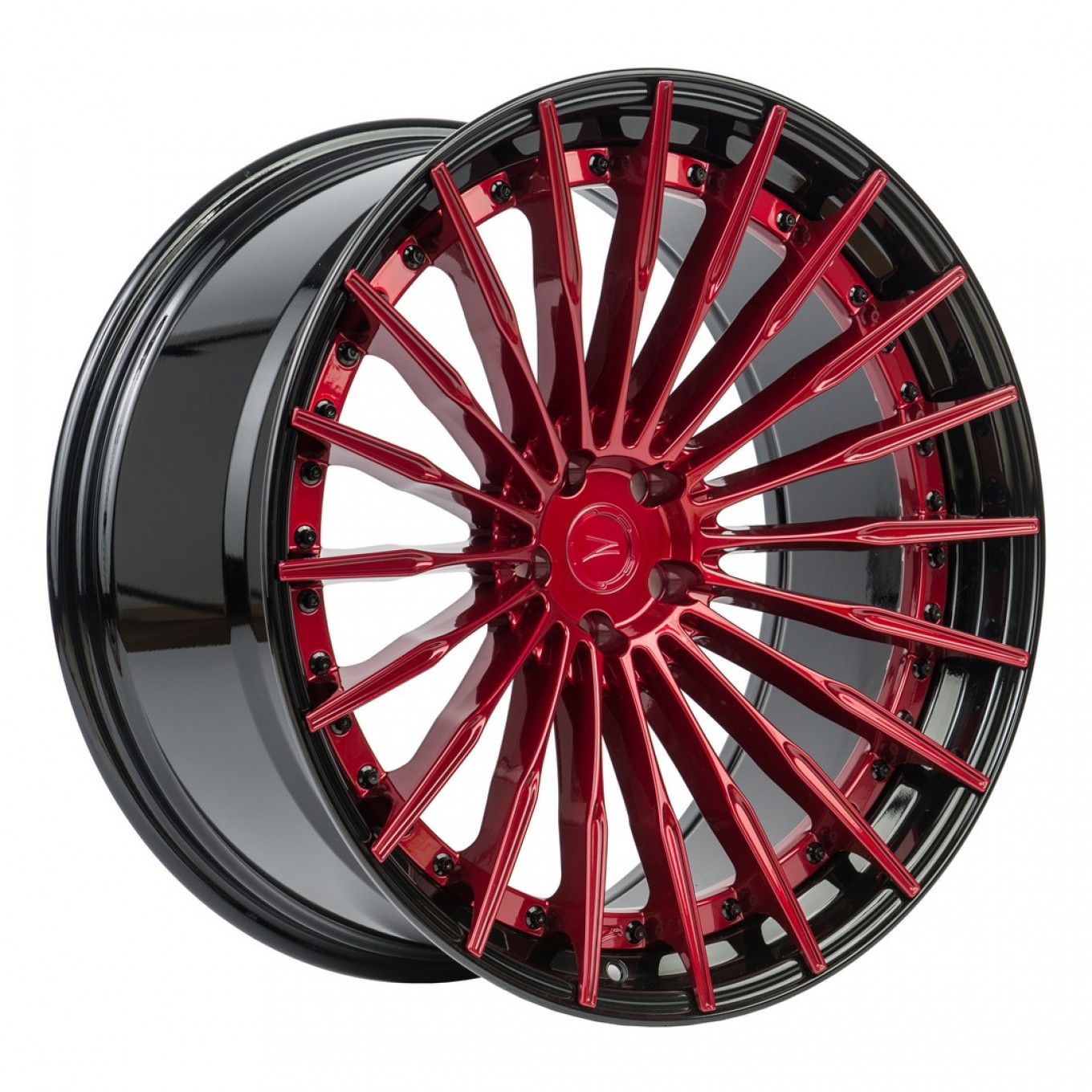 ZP.MODULAR 2 20x8,5 ET30 5x112 - DEEP CONCAVE - Blood Red Centers / Gloss Black Lip