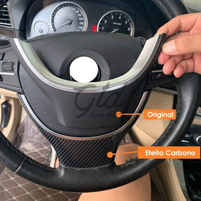 Friso Volante Carbono BMW Série 5 6 7 GT F10 F11 F01 F06 Pré LCI 123mm - Image 2