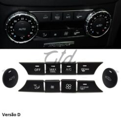 Conjunto de 10 Botões Módulo Ar Condicionado Mercedes-Benz Classe C W204 GLK 2007-2012 Versão D