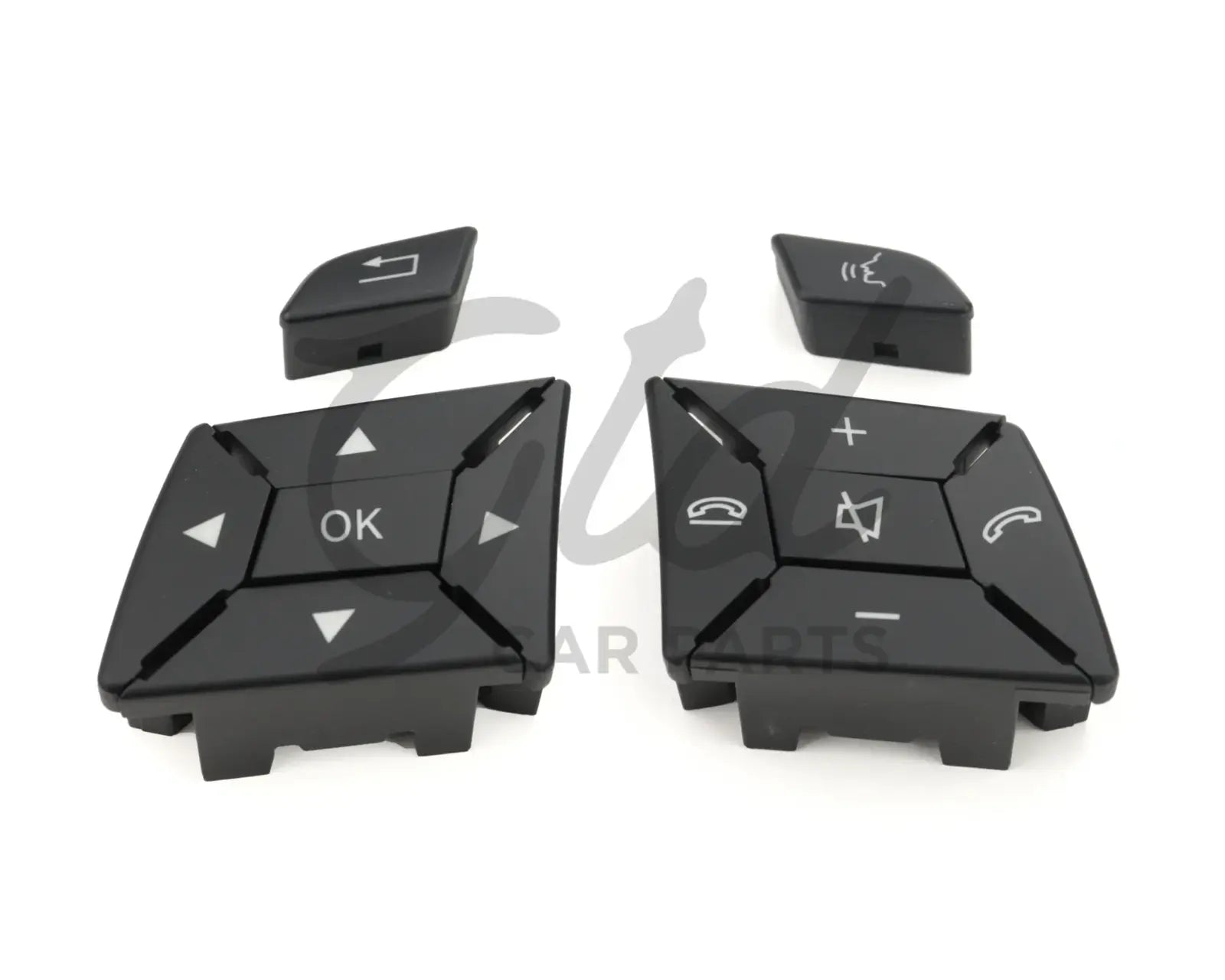 Botões Volante Pretos Mercedes-Benz Classe C E GLK CLA GLA B CLS SLK SLC W204 W207 W212 W117 W246 W172