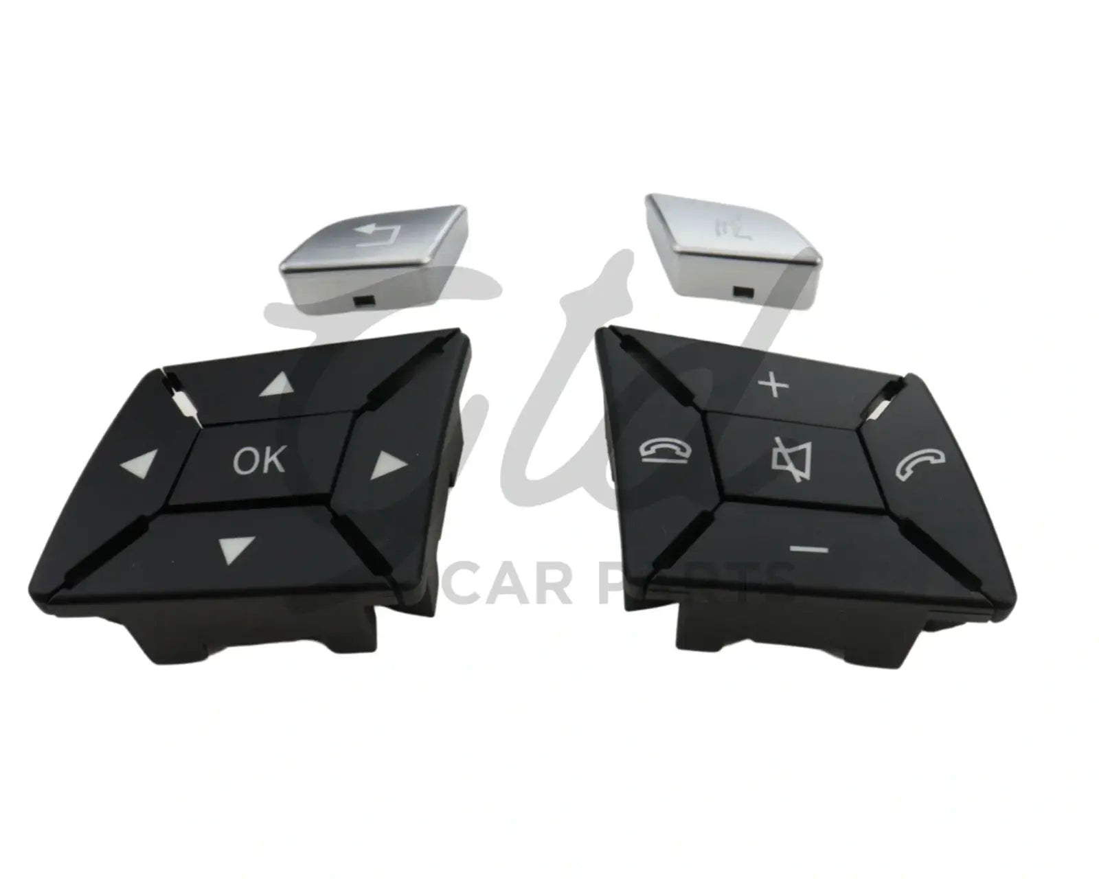 Botões Volante Preto Mercedes-Benz Classe C E GLK CLA GLA B CLS SLK SLC W204 W207 W212 W117 W246 W172