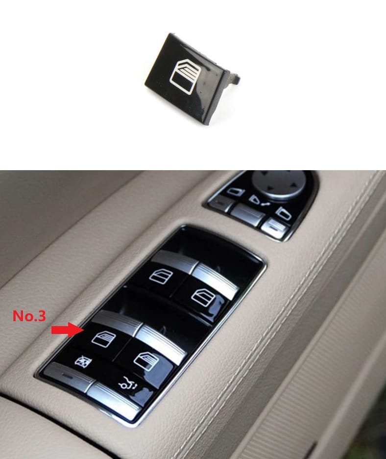 Botões P/ Comutador de Vidros Condutor Mercedes-Benz Classe S W221 2009-2013-Esquerdo (Traseiro)
