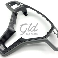 Moldura 35mm Volante Cinza Claro / Carbono Mercedes-Benz AMG Classe A B C E CLA GLA CLS W176 W246 W204 W212 2011-2019