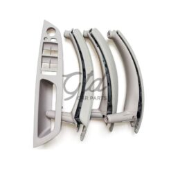 Conjunto de 4 Puxadores C/ Pele Cinza BMW X5 X6 E70 E71 E72 2007-2014