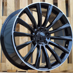 Jante MER R17x8 ET35 5x112 - Black+Polished Lip