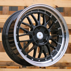 Jante RACIN R18x9 ET35 5x120 - Black+Polished Lip