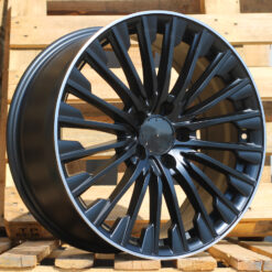Jante Mercedes 18x8 ET43 5x112 - Black Half Matt+Polished Lip