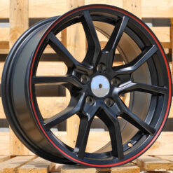 Jante RACIN B5253 R16x7 ET40 5x114.3 - Black Half Matt+Red Lip