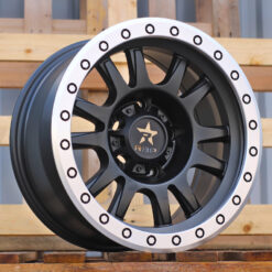 Jante 4X4 R16x8 ET-12 5x139.7 - Black Half Matt+Polished Lip