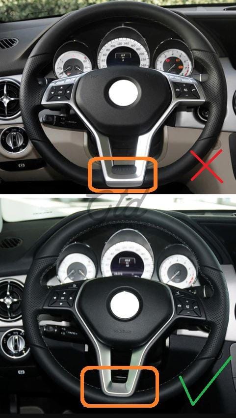 Moldura 35mm Volante Preto/Carbono Mercedes-Benz AMG Classe A B C E CLA GLA CLS W176 W246 W204 W212 2011-2019 - Image 5