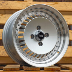 Jante RACIN L475 R14x6.5 ET20 4x100 - Silver+Polished Lip