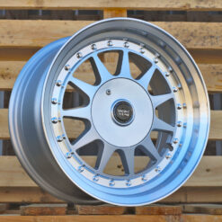 Jante RACIN 15x7.5 ET20 4x100 - Silver+Polished Lip