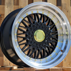 Jante RACIN 17x7.5 ET35 5x112|5x120 - Black+Polished Lip